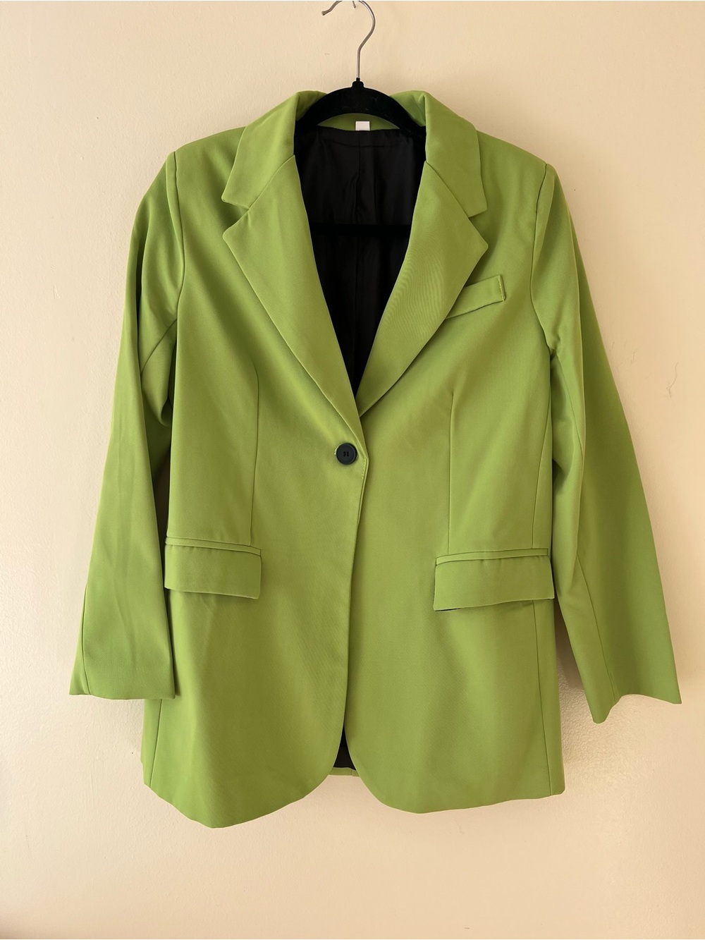 Green Women's Single-Button Blazer Jacket